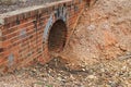 Red brick culvert drain structure Royalty Free Stock Photo