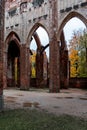 The red brick frame of the Cathedral Church - ruins in the Old Town of Tartu Royalty Free Stock Photo