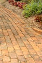 Red brick garden path Royalty Free Stock Photo