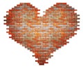 Red brick heart concept Royalty Free Stock Photo