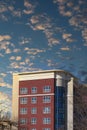 Red Brick Office Building on Dusk Sky Royalty Free Stock Photo