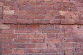 Red brick pattern. Old brick wall with cracks and scratches. Royalty Free Stock Photo