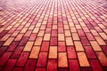 red brick pattern in perspective view large empty space for text Royalty Free Stock Photo