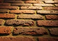 Red brick pavement with visible texture and weathering, set in a Royalty Free Stock Photo