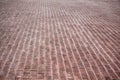 Red brick paving stones on a sidewalk Royalty Free Stock Photo