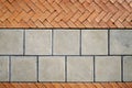 Red brick paving stones on a sidewalk Royalty Free Stock Photo