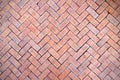 Red brick paving stones on a sidewalk Royalty Free Stock Photo