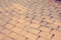 Red brick paving stones on a sidewalk Royalty Free Stock Photo