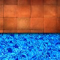 Red brick pool edge Royalty Free Stock Photo