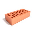 Red brick with rectangular holes. 3D render illustration Royalty Free Stock Photo
