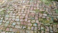 Red brick road or ancient Stone road Royalty Free Stock Photo