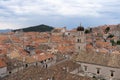 Red brick roof skyline in old town Dubrovnik in Croatia Royalty Free Stock Photo