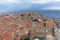 Red brick roof skyline in old town Dubrovnik in Croatia Royalty Free Stock Photo