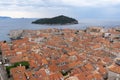 Red brick roof skyline in old town Dubrovnik in Croatia Royalty Free Stock Photo