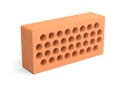 Red brick with a round holes. Royalty Free Stock Photo