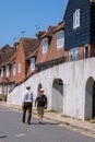 Red brick rowhouses on the harborfront of Folkestone Royalty Free Stock Photo