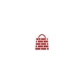 Red brick shop logo Royalty Free Stock Photo