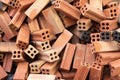 Red brick stack construction materials Royalty Free Stock Photo