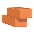 Red brick stack icon cartoon vector. Wall cement Royalty Free Stock Photo
