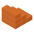 Red brick stack icon, isometric style Royalty Free Stock Photo