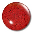 Red Brick Star Button Orb Royalty Free Stock Photo