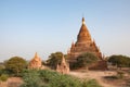 Red brick stoupa in Bagan, Burma