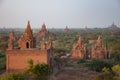 Landscape of red brick temples in Bagan, Burma Royalty Free Stock Photo