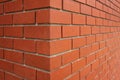 Red brick texture of the corner of the house. New Brick wall for background. House corner, Brick work Royalty Free Stock Photo