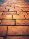 Red Brick Walkway Close Up Royalty Free Stock Photo