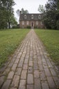 Red brick walkway leading to Smith's Fort Plantation Royalty Free Stock Photo