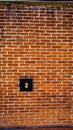 red brick wall background with number two sign in black color template Royalty Free Stock Photo