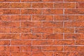 Red brick wall background perfect alignment, some pitting. Royalty Free Stock Photo