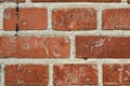 Red, brick and wall background with rough texture, concrete pattern and masonry in architecture. Cracked stone, closeup Royalty Free Stock Photo