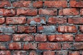 Red brick wall background, texture of old red bricks for design and decoration. the texture shows the details of old red bric Royalty Free Stock Photo