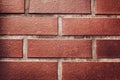 Red brick wall background. Texture of a stone wall. Close-up of bricks Royalty Free Stock Photo