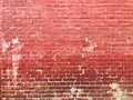 Red brick wall background with white paint.