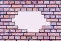 Red brick wall background with white place for text