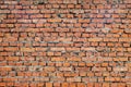 Red brick wall with cement. Rough surface texture. Texture of an old brick wall. Royalty Free Stock Photo