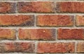 Red brick wall close up