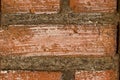 Red brick wall close up background