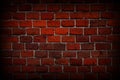 Red brick wall close-up, texture, background, grunge. Royalty Free Stock Photo