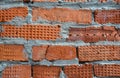 Red brick wall is composed of different bricks in texture Royalty Free Stock Photo