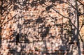 Red brick wall,Concrete wall with light and shadow texture grunge background Royalty Free Stock Photo