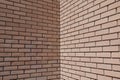 red brick wall corner building masonry architectural detail background texture Royalty Free Stock Photo