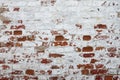 Red Brick Wall With Damaged White Plaster Background Royalty Free Stock Photo