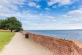 Red brick wall in the garden of castle Sonderborg