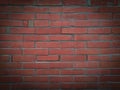 Red brick wall grunge background. Old dark stone, vignet texture, Abstract surface Brown rough brick wall pattern. Vintage concret Royalty Free Stock Photo