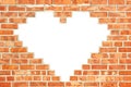 Red brick wall with heart shaped copy space Royalty Free Stock Photo