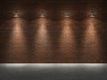 Red brick wall with lights Royalty Free Stock Photo