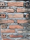 Red brick wall, not plastered Royalty Free Stock Photo